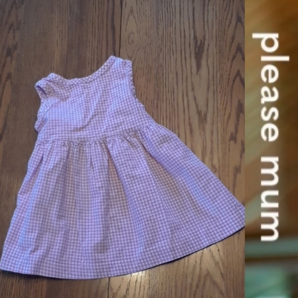 Size 12M Please Mum baby girls pink and white checked dress - Picture 10 of 10